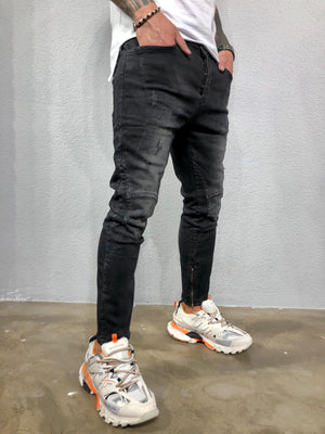 Khaki Knee Side Pocket Zipper Jogger Pant B170 Streetwear Jogger Pants |  Sneakerjeans